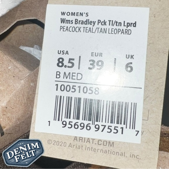 Ariat Women’s PEACOCK TEAL|TAN LEOPARD Bradley Western Ankle Boot/Bootie | NEW🤎 - Picture 16 of 16